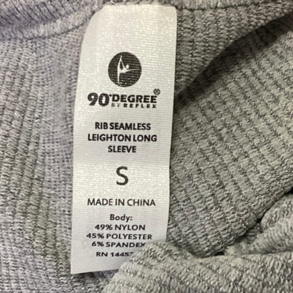 90 Degree by Reflex Women's Gray Scoop Neck Long Sleeve Pullover Tee Top Sz S - Picture 3 of 3